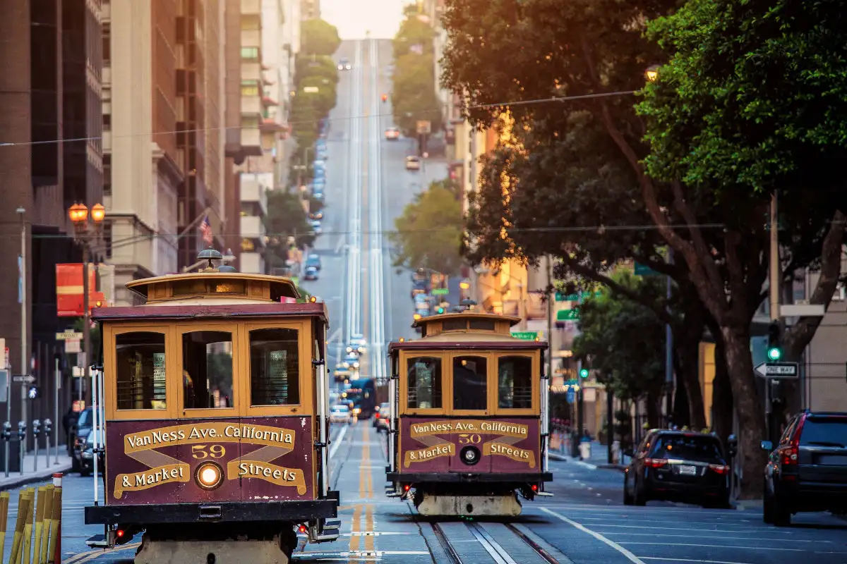 San Francisco — cable cars on California Street